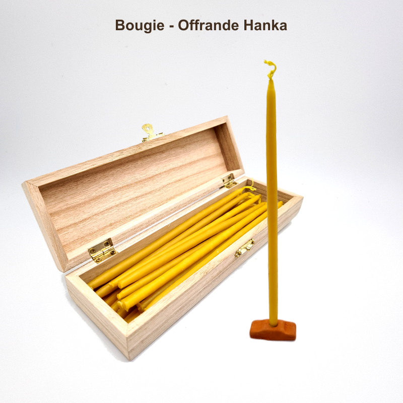 Bougie Offrande Hanka - Un don d'amour et de gratitude envers les Présences Divines. Élevez vos énergies avec cette bougie.
