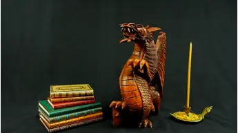 Dragon béni n°1 de 40 cm sculpté en bois de suar