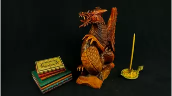 Dragon béni n°2 de 50 cm sculpté en bois de suar