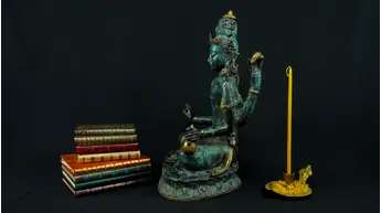 Statue bénie de Brahma en laiton réalisée à la cire perdue, vue complémentaire n°4