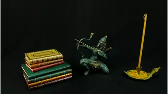 Indra béni n°2 bandant son arc, en laiton réalisé à la cire perdue