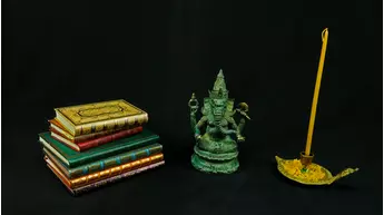 Ganesh vert béni en laiton réalisé à la cire perdue
