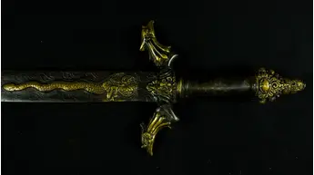 Détail de la garde de l’épée sacrée khadga