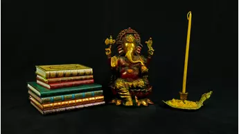 Ganesh béni n°1 assis en laiton