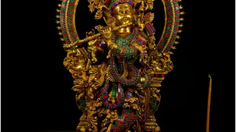 Statue bénie de Krishna provenant de Delhi, en Inde, vue complémentaire n°6