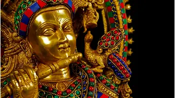 Détail du visage de Krishna