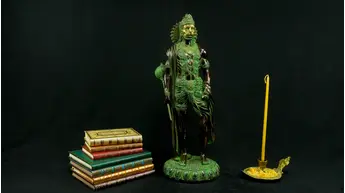 Grande statue bénie de Hanuman n°3 en laiton