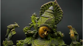 Détail du visage de Saraswati