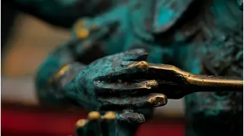 Ganesh béni en laiton réalisé à la cire perdue, détail complémentaire n°1