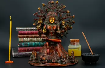 Statue bénie de Dhakshinamurti, Esprit du Sud, en laiton