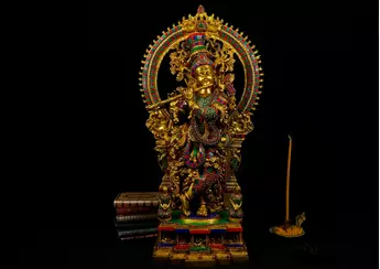 Statue bénie de Krishna provenant de Delhi, en Inde