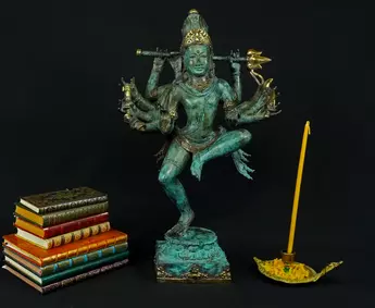 Statue bénie de Shiva Nataraja en laiton
