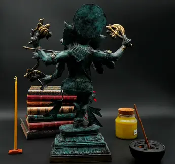 Ganesh béni en laiton réalisé à la cire perdue, vue complémentaire n°5