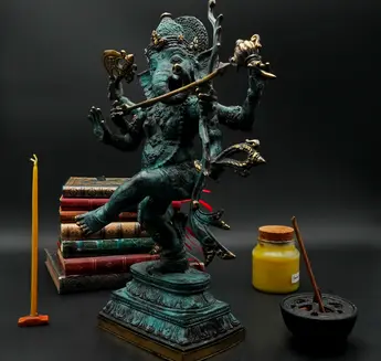 Ganesh béni en laiton réalisé à la cire perdue, vue complémentaire n°4