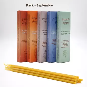 Encens et bougies du pack spirituel de septembre 2026