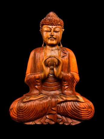 Bouddha béni de la Paix en bois de suar
