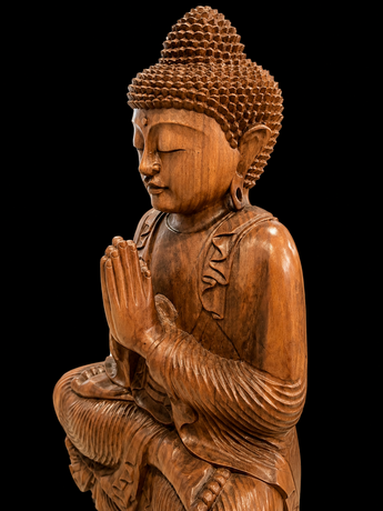 Bouddha béni Ancrer la Lumière, vue de trois quarts