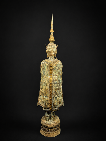 Grand Bouddha béni en laiton réalisé à la cire perdue, vue complémentaire n°5