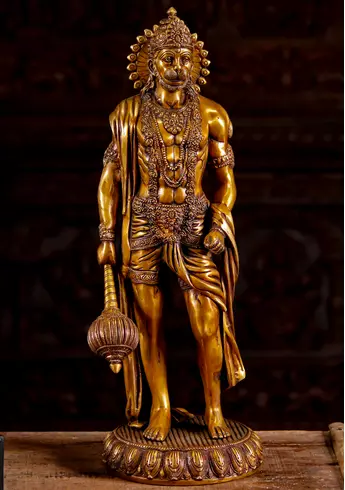 Statue bénie de Hanuman en laiton