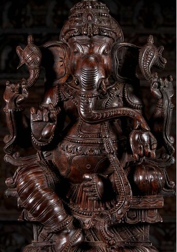 Statue sacrée bénie – Grand Ganesh – 92 cm, vue complémentaire n°3