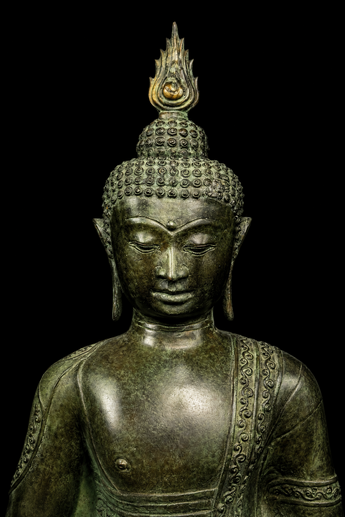 Détail du visage du Bouddha de la Sagesse
