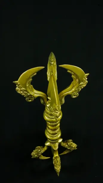 Détail de la base et de la poignée du dorjé