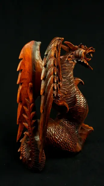 Statue sacrée bénie – Dragon 40 cm n°2, détail sculpté n°1