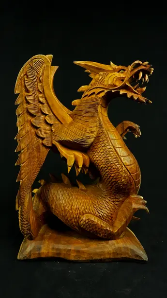 Dragon béni n°1 en bois de suar, profil opposé