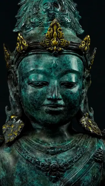 Statue bénie de Brahma en laiton réalisée à la cire perdue, détail complémentaire n°8