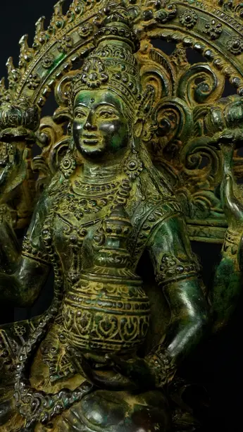 Statue bénie de Guanyin n°1 en laiton, vue complémentaire n°5