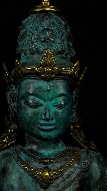 Détail du visage de Brahma n°2 en laiton