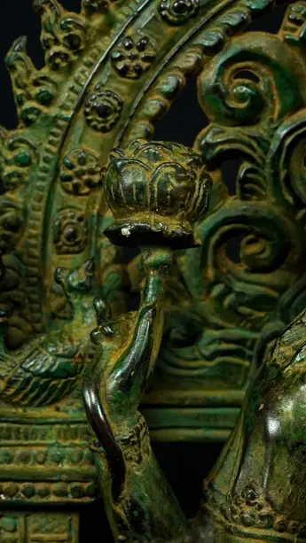 Statue bénie de Guanyin n°4 en laiton, détail complémentaire n°15