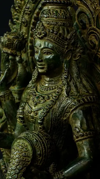Statue bénie de Guanyin n°4 en laiton, détail complémentaire n°25