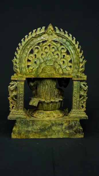 Statue bénie de Guanyin n°3 en laiton, vue arrière