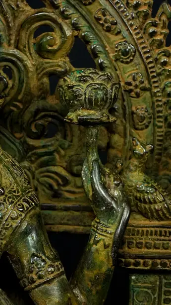 Statue bénie de Guanyin n°3 en laiton, détail complémentaire n°9
