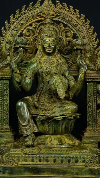 Statue bénie de Guanyin n°3 en laiton, vue complémentaire n°2