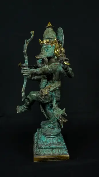 Ganesh n°2 en laiton, vue arrière