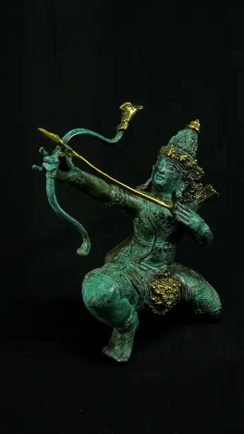 Statue sacrée bénie – Indra à l’arc n°1 – 34 cm, vue complémentaire n°2