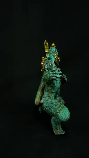 Statue sacrée bénie – Indra à l’arc n°1 – 34 cm, vue complémentaire n°5
