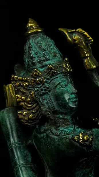Statue sacrée bénie – Indra à l’arc n°2 – 34 cm, vue complémentaire n°3