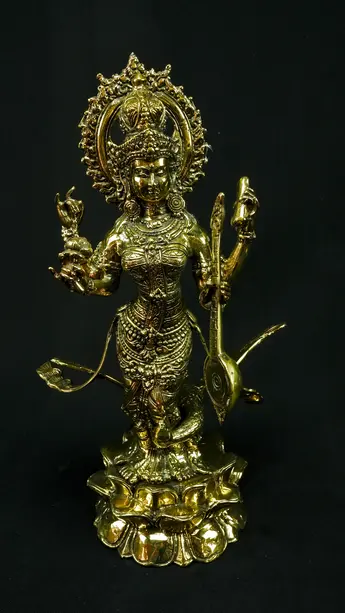 Statue sacrée bénie – Saraswati au cygne, vue complémentaire n°5