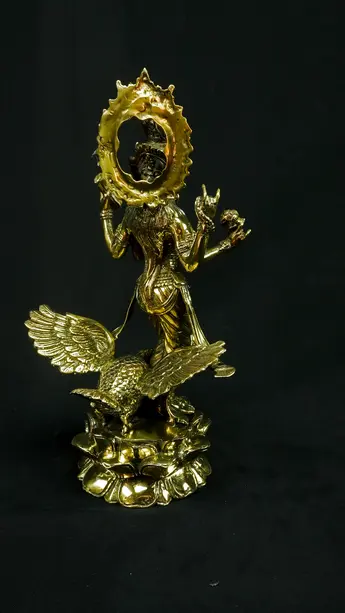 Statue sacrée bénie – Saraswati au cygne, vue complémentaire n°8