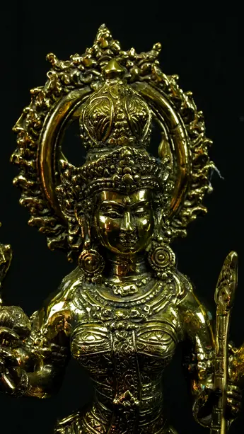 Détail du visage de Saraswati