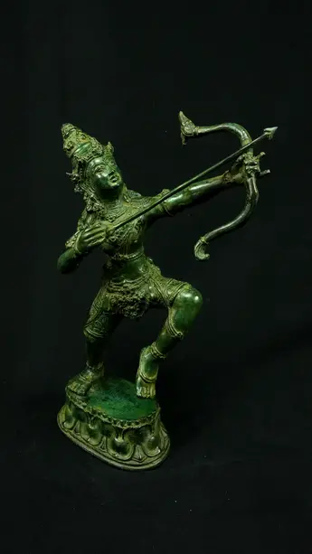 Statue sacrée bénie – Indra à l’arc n°3 – 34 cm, vue complémentaire n°2