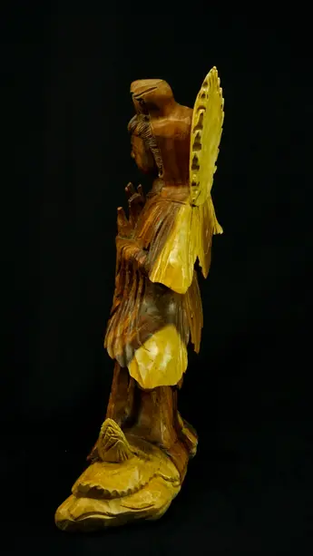 Statue bénie de Guanyin en bois de suar, détail complémentaire n°3