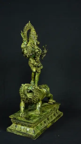 Statue bénie de Kali en laiton réalisée à la cire perdue, vue complémentaire n°4