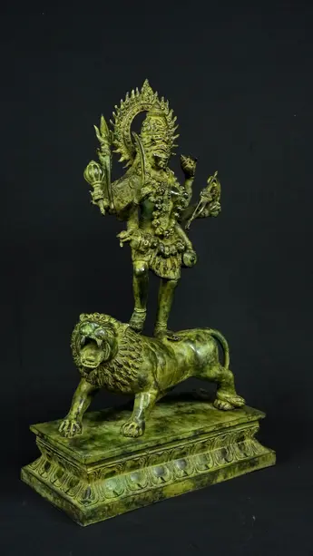 Statue bénie de Kali en laiton réalisée à la cire perdue, vue complémentaire n°5