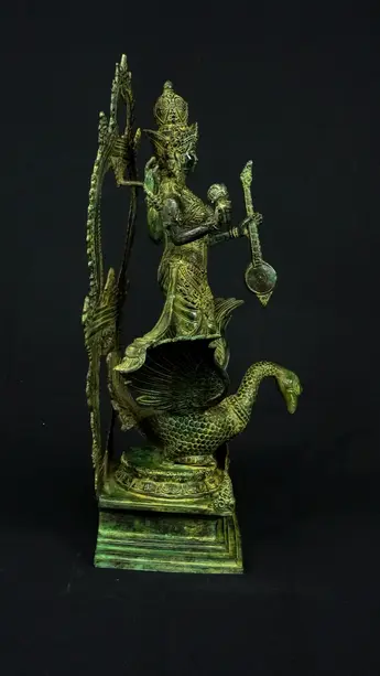 Statue sacrée bénie – Saraswati au cygne, vue complémentaire n°6