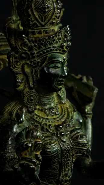Détail du visage de Saraswati