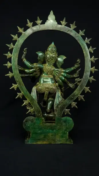 Statue bénie de Ganesh Nataraja en laiton, détail complémentaire n°1